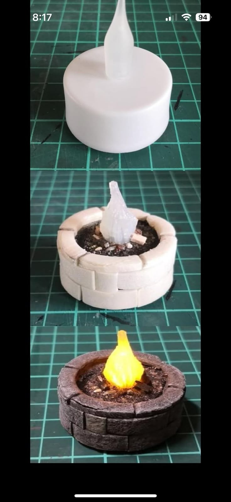 the model is made to look like a fire pit