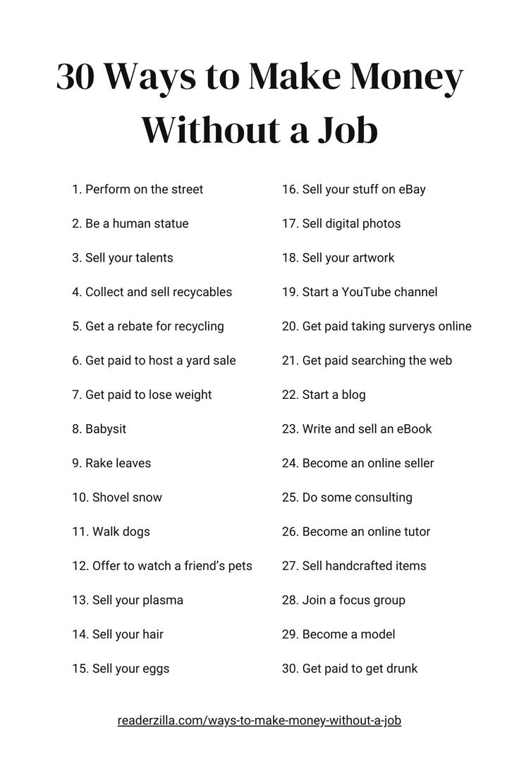 30 Ways to Make Money Without a Job Printable How To Save Money Without A Job, Jobs To Become Rich, Rich Jobs For Women, Careers That Make You Rich, Jobs That Make You Rich, Rich Jobs, Ways To Become Rich, Ways To Get Rich, Organizing Life