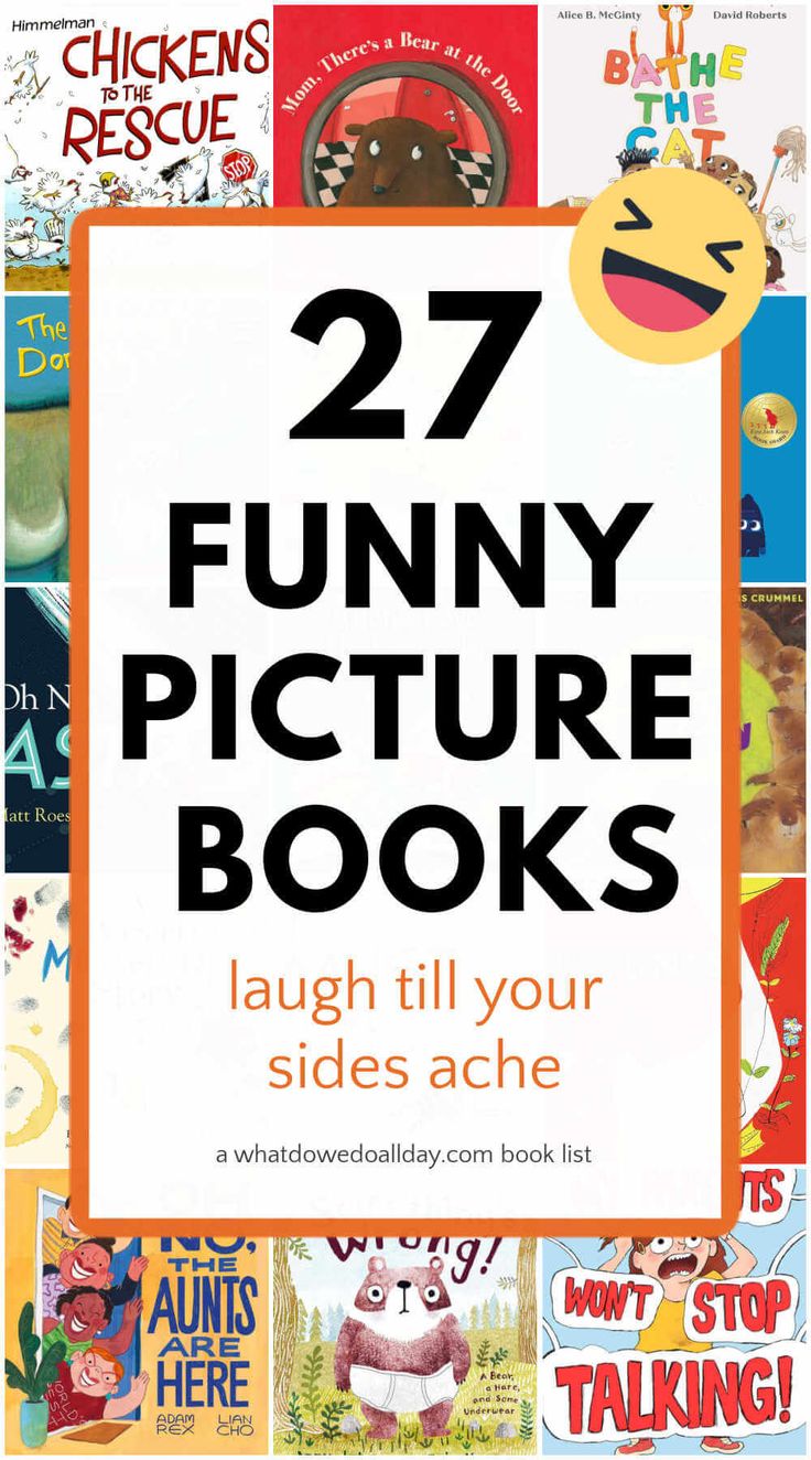 the book cover for 27 funny picture books