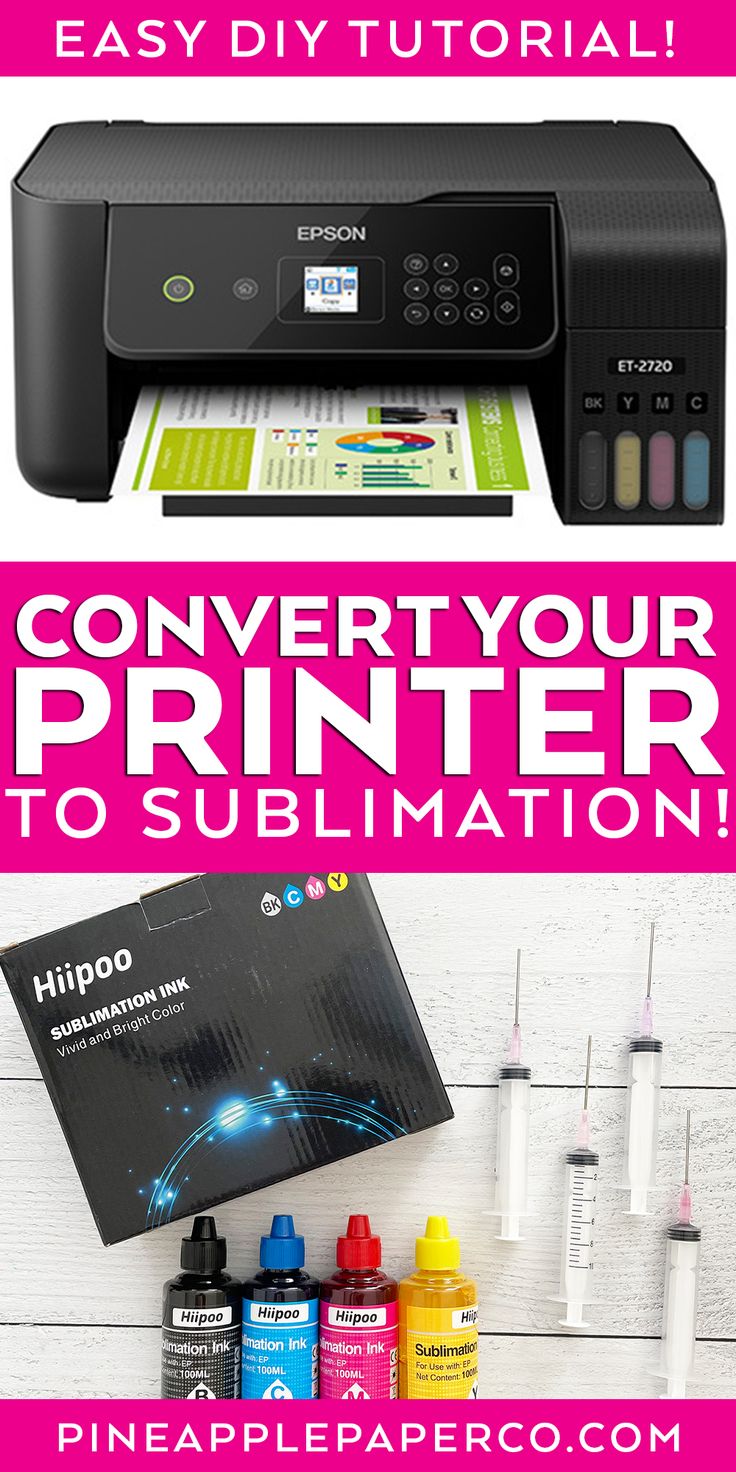 an image of a printer with the text, how to convert your printer to sublimation