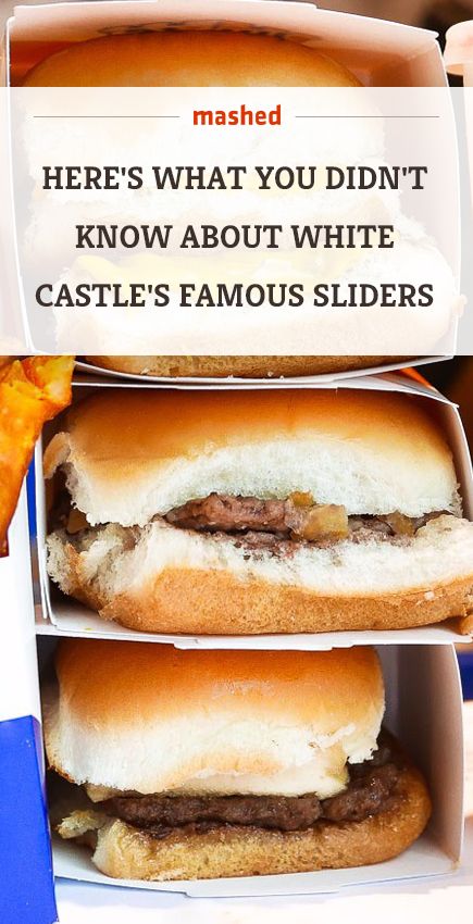 three hamburgers stacked on top of each other with the caption, here's what you didn't know about white castle's famous sliders