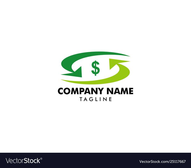 green arrow logo design with dollar sign on the top and below it is an arrow pointing up