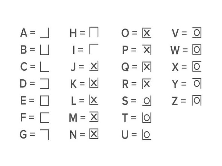 the symbols for different languages are shown in black and white