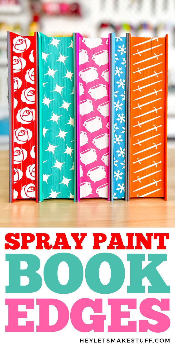 the spray paint book edges are colorful and easy to make for books that look like they have been painted