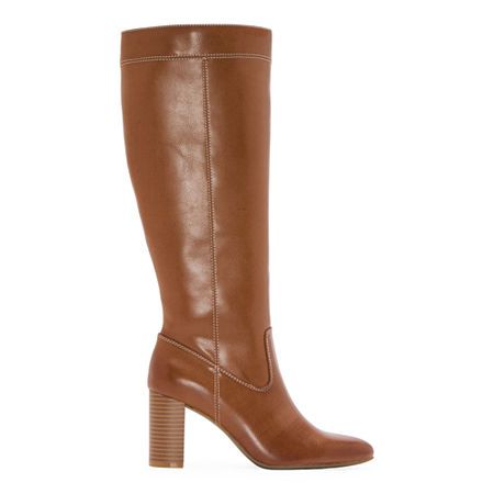 Step out in style with these chic a.n.a women's Ludwig stacked heel dress boots. Their versatile design complements any outfit, making them perfect for both casual and dressy occasions.Features: Memory FoamClosure Type: Side ZipperFootwear Technology: Memory Foam InsoleShaft Circumference: 10 1/2 InchesBoot Shaft Height: 5 1/2 InchesShoe Heel Height: 3 1/2 InchesUpper/Outer Base Material: 100% PolyuretheneShoe Lining Material: Polyurethane, Polyester, FabricSole Material Content: 100% Thermopla… Wide Calf High Heel Boots For Spring, Spring Wide Calf High Heeled Boots, Spring Formal Heeled Boots With High Heel, Formal Spring Heeled Boots With High Heel, Chic Tall Brown Heeled Boots, Formal High Heel Boots For Spring, Spring Knee-high Boots With Reinforced Heel, Trendy Knee-high Spring Heeled Boots, Trendy Knee-high Heeled Boots For Spring