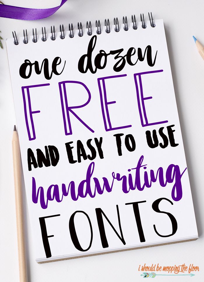 a notepad with the words free and easy to use handwritten font on it