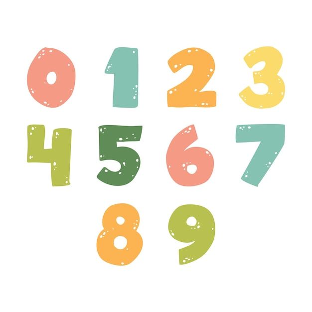 the numbers are painted in different colors