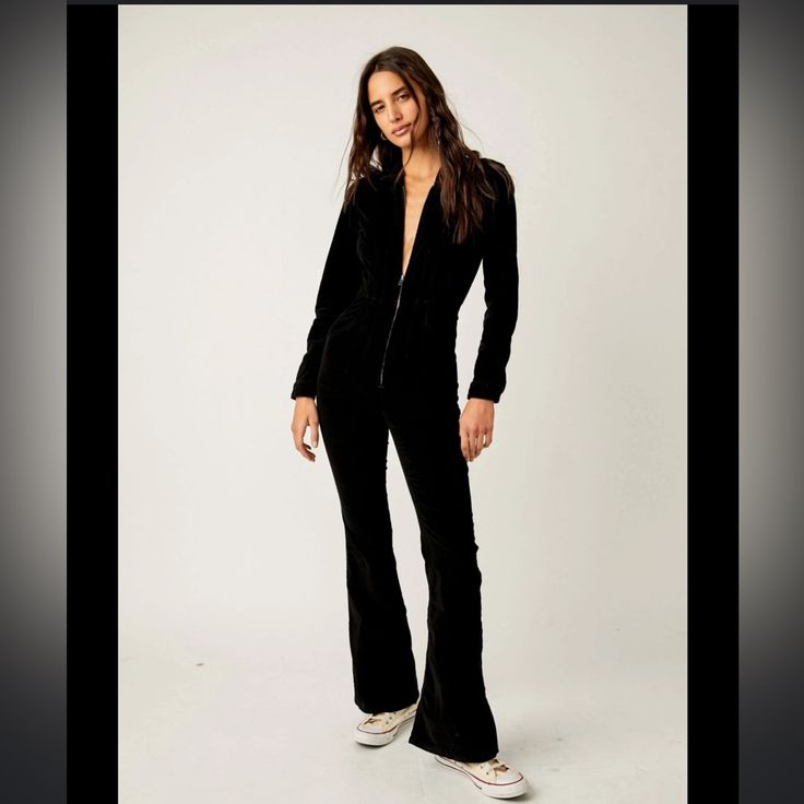 This Note Is For Size Xs Only: *****This Item Will Take 5-9 Business Days To Ship, Don't Get Alarmed By Poshmark Reminder ***** Nwt Black Flare Jumpsuit, Free People Pants, Free People Black, Black Jumpsuit, Pant Jumpsuit, Jumpsuit Romper, Free People, Pants For Women, Jumpsuit