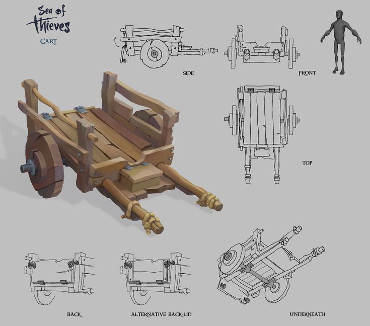 an image of a wooden cart that is made out of wood and has wheels on it