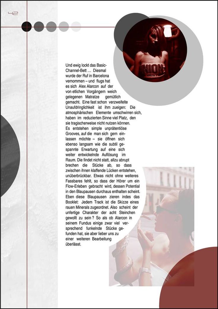 a brochure is shown with black and white circles