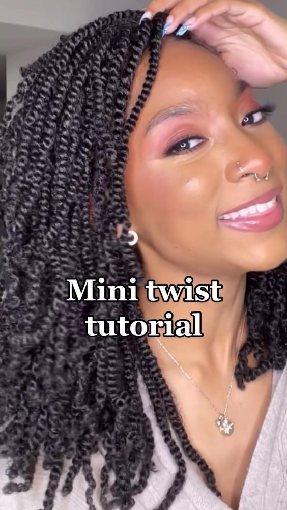 Senegalese Twist Hairstyles Medium Short, Small Spring Twists Short, Mini Twist Braids Hairstyles, Spring Twist Hairstyles Medium, Small Marley Twists Short, Two Strand Twists With Extensions, Marley Twist Hairstyles Medium, Marley Twist Hairstyles Short, Mirco Twist