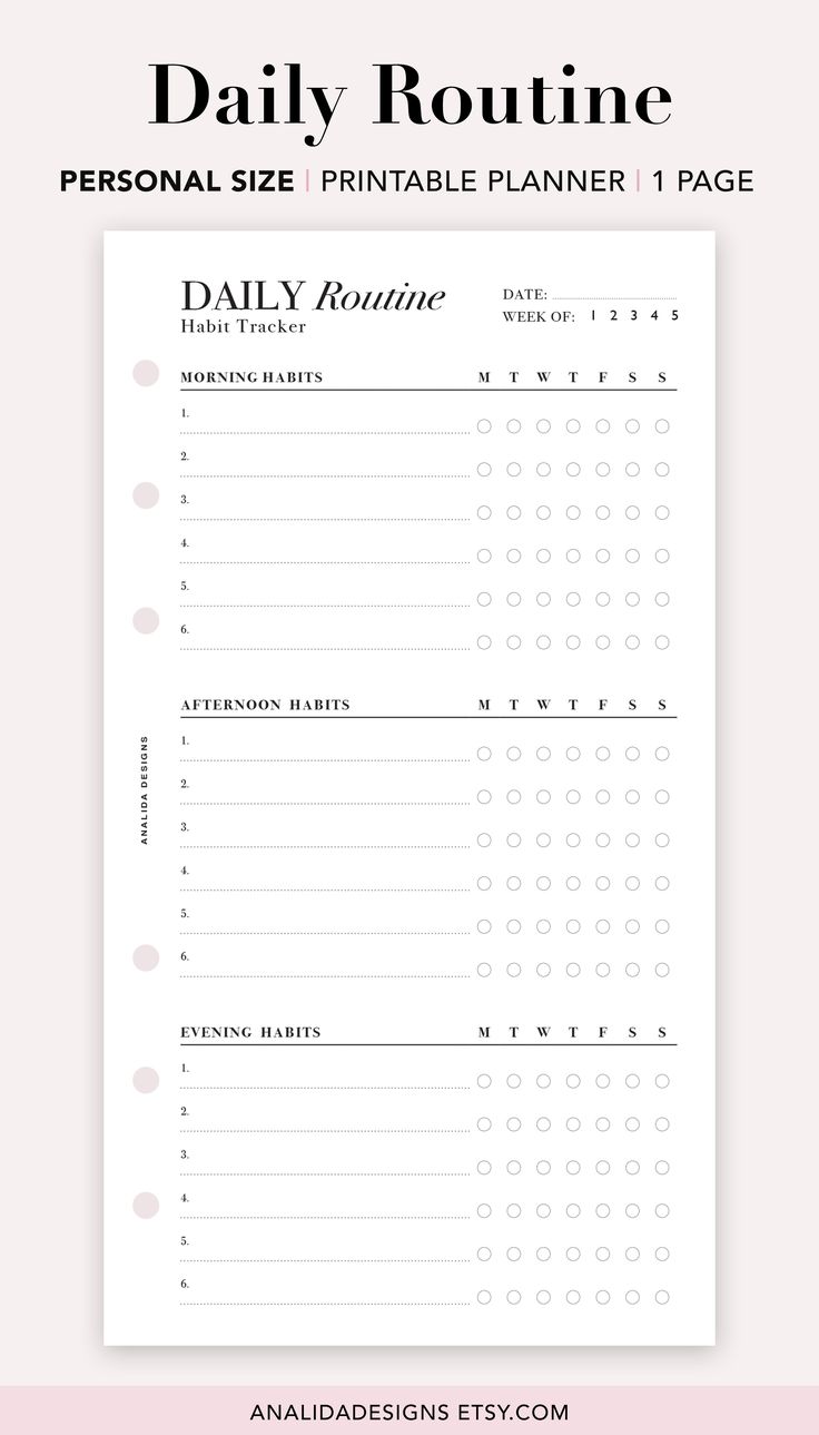 DAILY ROUTINE TRACKER MADE SIMPLE: Customize your morning, afternoon, and evening routine and track these weekly to see your progress. This planner has helped me build consistent good habits in the past as well as to beat bad habits. This is a great planner start to track anything from a workout, morning stretches, drink water, skincare, going to bed before 11 pm, and more! Morning Routine Tracker, Morning Routine Template, Weekly Routine Planner, Morning Routine Planner, Daily Routine Tracker, Water Skincare, Checklist Design, Planner Routine, Personal Size Planner