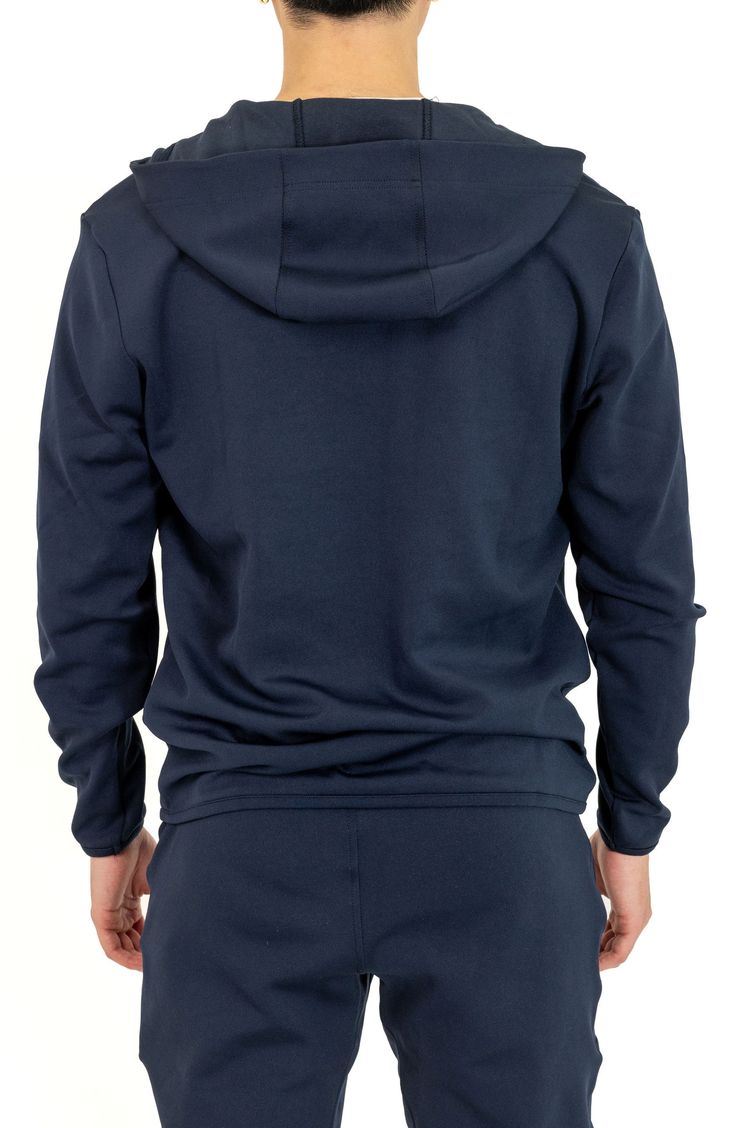 A breathable, wrinkle-resistant cotton blend offers four-way stretch comfort in a modern jacket. 26" length Fixed hood 50% cotton, 43% polyester, 7% spandex Hand wash, line dry Imported Cotton Athleisure Activewear With Double-lined Hood, Athleisure Hooded Jacket With Pockets For Loungewear, Cotton Hooded Activewear With Pockets, Cotton Hoodie Activewear With Pockets, Cotton Activewear Hoodie With Pockets, Solid Sportswear Hooded Jacket With Double-lined Hood, Solid Hooded Jacket With Double-lined Hood For Sportswear, Stretch Cotton Hooded Outerwear, Cotton Sportswear Outerwear With Pockets