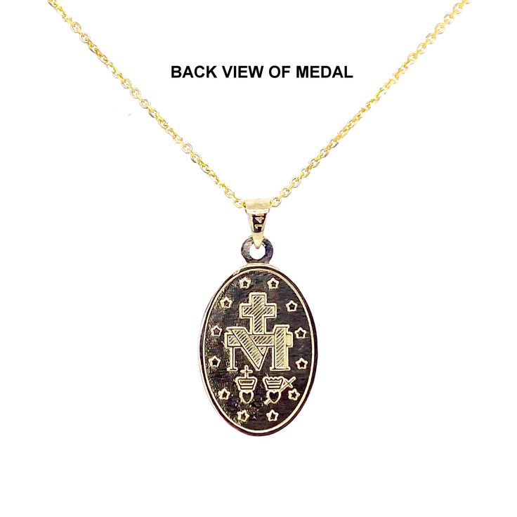 Beautifully crafted oval, Miraculous Medal (15mm X 10mm) makes the perfect gift for the religiously devout. Beautiful medal commemorating our Blessed Mother. This medal is medium to small size. **Chain not included in the price** **If you wish to add a chain with this purchase please select "Optional Chain" drop down menu and pick chain you want. This will automatically add the chain you select to your purchase.** Symbolism and History: The Miraculous Medal (French: Médaille miraculeuse), also k Spiritual Oval Necklace With Polished Finish, Miraculous Medal Medallion Necklaces For Commemoration, Miraculous Medal Medallion Necklace For Commemoration, Spiritual Necklace With Miraculous Medal For Commemoration, Oval Charms Jewelry For Memorial, Spiritual Engraved Oval Pendant Jewelry, Engraved Oval Pendant Spiritual Jewelry, Oval Necklace With Polished Finish For Memorials, Polished Finish Oval Necklace For Memorial