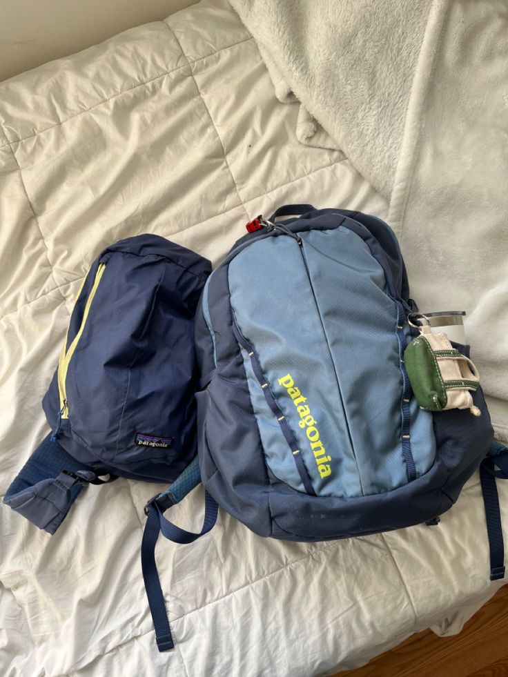 Patagonia bags Patagonia Bag, 대학생 스타일, Patagonia Backpack, Patagonia Bags, School Bag Essentials, Aesthetic Backpack, Granola Girl, Pretty Bags, Essential Bag