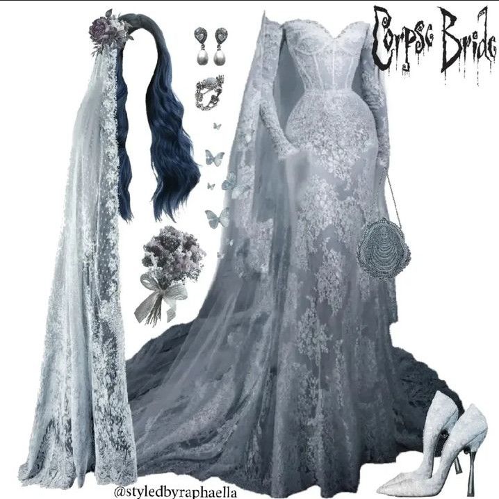 Corpse Bride Dress, Corpse Bride Halloween, Corpse Bride Wedding, Halloween Wedding Dresses, Halloween Bride Costumes, Bride Halloween, Nightmare Before Christmas Wedding, The Corpse Bride, Corpse Bride Costume