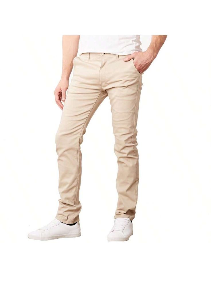 "Slim-Fit Stretch Chino Pants 
A Comfortable, Trouser Cut With A Stretchy Waist For Comfort Despite The Slimmer Fit 
Great With A Shirt And Jacket For Business Look, Or A Knit And Pair Of Sneakers For A More Casual Look 
Smooth, Woven Stretch Cotton Fabric Is Finished With a Fine-Brushing Process 
Slim-Fit Design - For A Generous Fit, Buy 1 Size Up 
Stretch Cotton Fabric for Versatility & Comfort 
2-Side Pockets & 1 Coin Pocket 
2-Back Pockets with Button Closure 
Belt Loops 
Button Closure with Stretch Cotton Fabric, Stretch Chinos, Business Look, Chino Pants, Slim Fit Pants, Slim Fit Men, Men Clothing, Chinos Pants, Buy 1