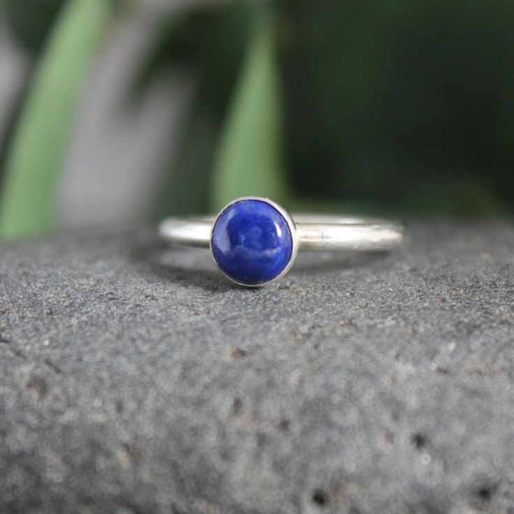 Sterling Silver Lapis Lazuli Stacking Ring – AccentYourself Spiritual Gemstone Stackable Rings As Gift, Minimalist Adjustable Sapphire Ring, Adjustable Spiritual Sapphire Ring As Gift, Sapphire Rings With Natural Stones For Gift, Spiritual Sapphire Birthstone Ring, Spiritual Style Stackable Rings With Natural Stones, Blue Spiritual Stackable Jewelry, Spiritual Round Lapis Lazuli Jewelry, Spiritual Lapis Lazuli Round Jewelry