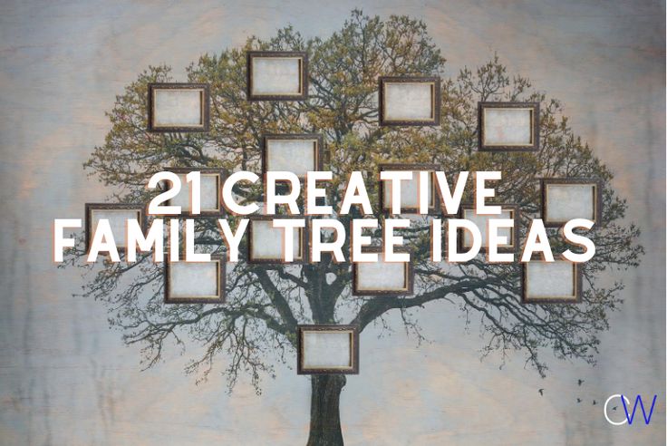 a family tree with frames on it and the words creative family tree ideas above it