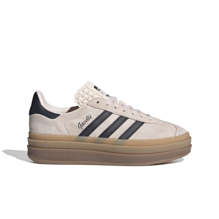 adidas Originals Gazelle Bold "Wonder Quartz/Core Black" Women's Shoe - Hibbett | City Gear Outfits With Gazelles, Gazzeleadidas Shoes, Gazelle Adidas Shoes, Shoes To Get, White Sneakers Aesthetic, Women’s Sneakers, Fall Shoes 2024, Adidas Gazelle Platform, Cute Shoes Sneakers