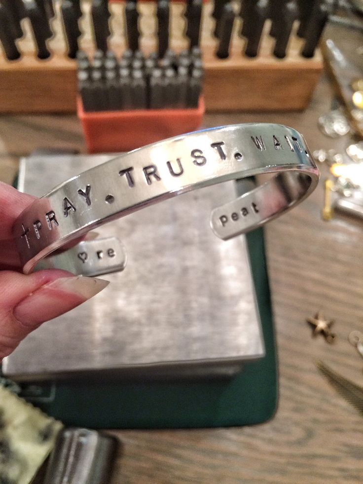 Pray. Trust. Wait. ♥️ Spiritual Hand Stamped Silver Bracelets, Meaningful Stamped Silver Bracelets, Inspirational Stamped Silver Cuff Bracelet, Meaningful Stamped Silver Bracelet, Inspirational Silver Cuff Bracelet, Inspirational Silver Cuff Bracelet Stamped, Silver Inspirational Cuff Bracelet, Personalized Inspirational Silver Cuff Bracelet, Esther In The Bible