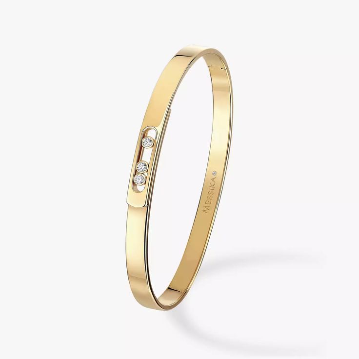 Yellow Gold Diamond Bangle Bracelet Move Noa | Messika 10092-WG Elegant Yellow Gold Bangle For Formal Occasions, 17 Jewels Bangle Diamond Bracelet For Anniversary, Elegant Polished Bangle Diamond Bracelet, Timeless Cuff Bracelet With Diamond Accents, Elegant Gold Bracelet With Diamond And Polished Finish, Elegant Gold Diamond Bracelet With Polished Finish, Timeless Diamond Cuff Bracelet For Formal Occasions, Classic White Gold Bangle With Single Diamond, Elegant Yellow Gold Diamond Bracelet With Polished Finish