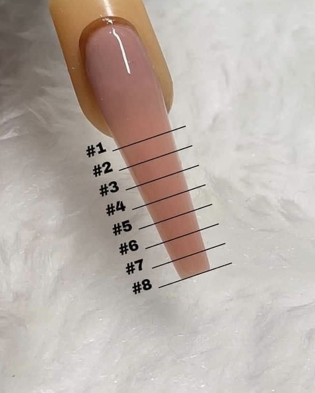 Fake Nail Length Chart, Ballerina Nail Shape Long, Acrylic Nails Sizes Chart Length, Acrylic Nail Sizes Chart Length, Nails Length And Shape, Square Nail Lengths, Different Lengths Of Nails, Different Nail Shapes And Lengths, Long Acrylic Nails Ballerina Shape