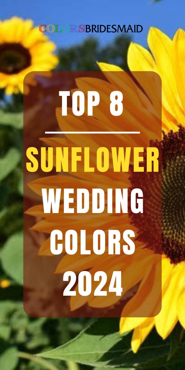 a sunflower with the words top 8 sunflower wedding colors