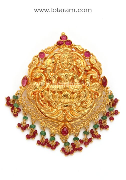 Laxmi Devi Lockets Gold, Temple Jewellery Pendants, Pendant With Beads, Lakshmi Pendant, Lakshmi Devi, Gold Pendent, Peacock Pendant, Gold Earrings Designs, Bronze Pendant