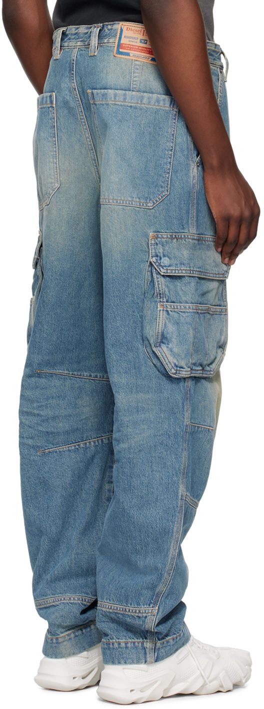 Loose-fit straight-leg non-stretch denim cargo pants. Fading and whiskering throughout. · Mid-rise · Belt loops · Four-pocket styling · Zip-fly · Logo patch at coin pocket · Darts at knees · Flap pocket and patch pockets at outseams · Jacron logo patch at back waistband · Logo-engraved antiqued silver-tone hardware · Contrast stitching in tan Supplier color: Light blue Urban Tapered Leg Jeans With Cargo Pockets, Urban Jeans With Tapered Leg And Multiple Pockets, Utility Cargo Jeans With Hip Pockets In Dark Wash, Washed Blue Utility Cargo Jeans With Multiple Pockets, Washed Blue Denim Cargo Jeans With Hip Pockets, Straight Leg Denim Cargo Jeans With Multiple Pockets, Utility Style Washed Blue Cargo Pants With Patch Pockets, Utility Washed Blue Cargo Pants With Five Pockets, Utility Style Washed Blue Cargo Pants With Five Pockets