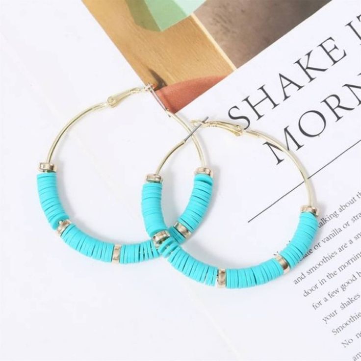 Boho Turquoise Beaded Gold Hoop Earrings Gold Hoops With Clasp Closure Turquoise And Gold Beads That Line Around The Hoop Very Unique And Bohemian Feel Style 5.5 Cm Lightweight Considering Size & Beads B42 This Boutique Item Comes From A 5 Seller With Same/Next Day Shipping Bundle 2 Boutique Jewelry Pieces For $20 & $4.99 Shipping Bundle 3 Boutique Jewelry Pieces For $30 & Free Shipping Blue Hoop Jewelry For The Beach, Blue Beaded Hoop Earrings For The Beach, Blue Hoop Earrings With Ear Wire For Beach, Blue Hoop Earrings With Round Beads For Beach, Beaded Hoop Jewelry For The Beach, Beaded Hoop Jewelry For Beach, Blue Small Hoop Jewelry For The Beach, Blue Small Hoop Jewelry For Beach, Handmade Turquoise Hoop Earrings For Beach