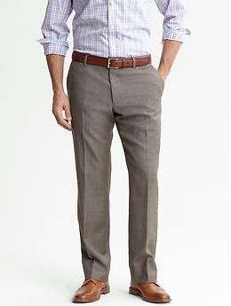 Classic fit khaki wool trouser | Banana Republic Brown Work Pants With Welt Pockets For Business Casual, Business Casual Brown Work Pants With Welt Pockets, Brown Business Dress Pants With Welt Pockets, Slim Fit Brown Dress Pants With Welt Pockets, Brown Slim Fit Dress Pants With Welt Pockets, Business Casual Flat Front Pants With Belt Loops, Brown Flat Front Dress Pants With Pockets, Semi-formal Slim Fit Work Pants With Pockets, Brown Flat Front Dress Pants For Work