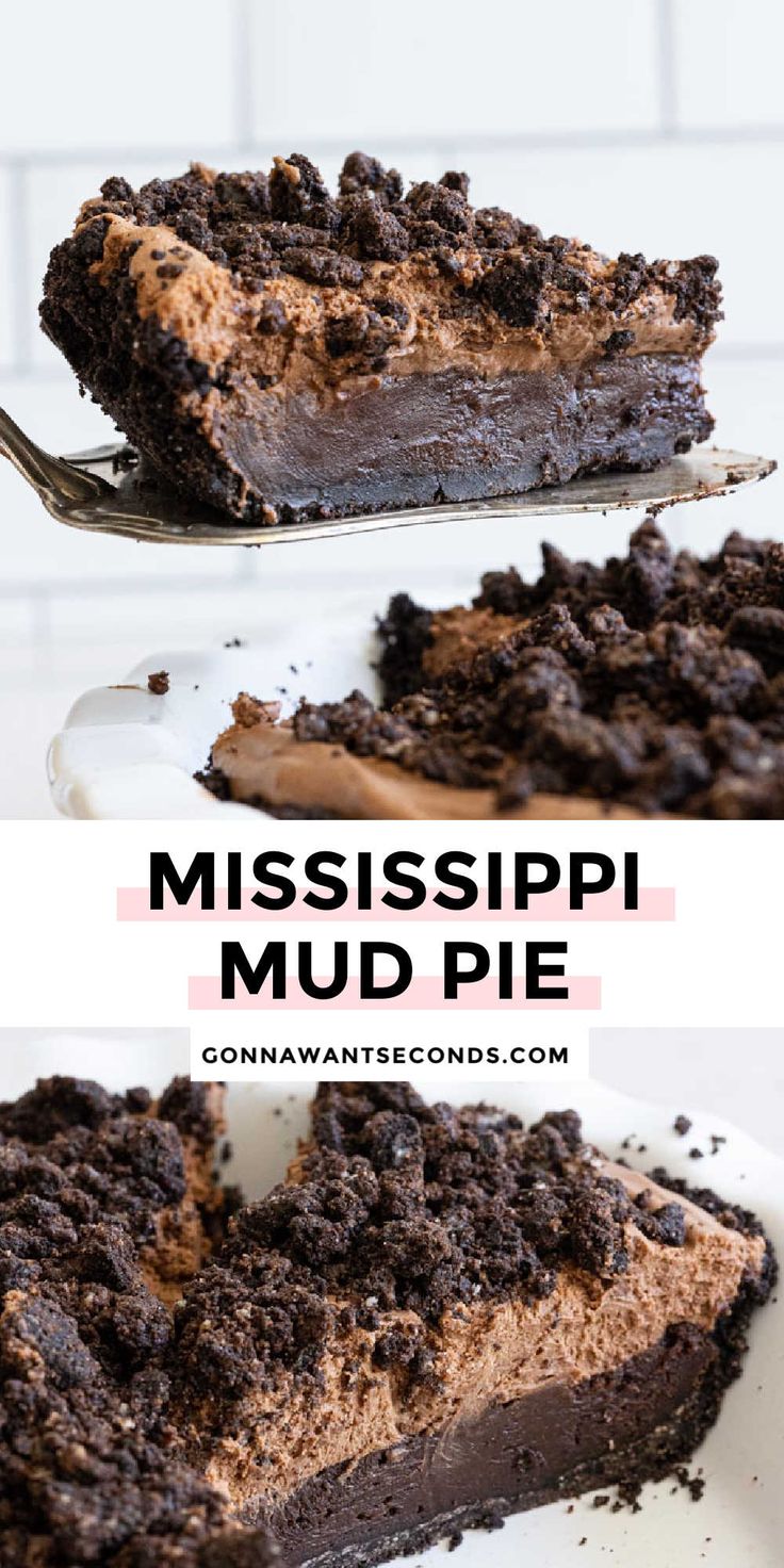 a piece of mississippi mud pie on a plate