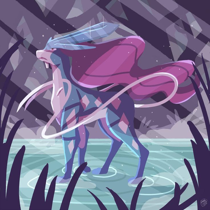 an illustration of a pink horse standing in the water