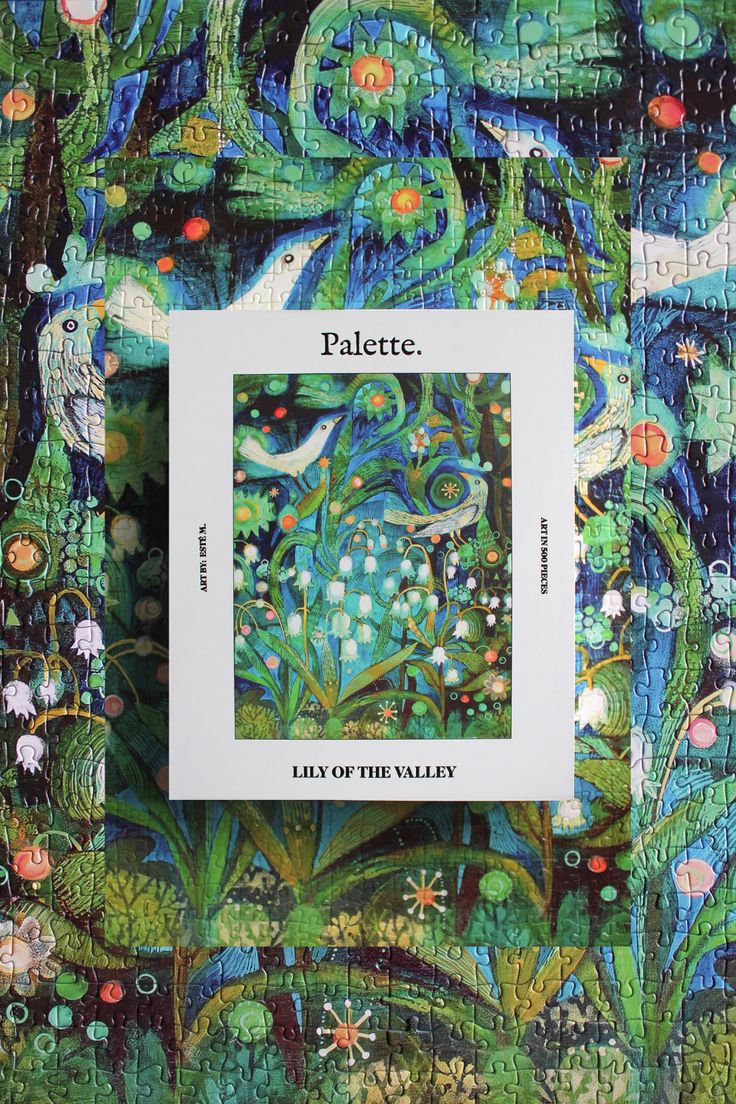 the cover of pallette's book, lily of the valley with an image of birds and flowers on it