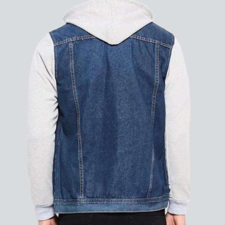 Look your absolute best this season with our 2023 Spring-Summer Collection's Cotton Sleeve Hooded Denim Jacket. Its urban style meets mid wash with a hint of vintage allure—ideal for those who love fashion as an art. With its hooded design. buttoned closure. and luxurious cotton sleeves. this jacket is the perfect balance of comfort and vogue-forward sophistication.Distinctive Features: Street Style: Show off your modern-day chic with laid-back-inspired style. Medium Wash: A timeless design that Hooded Denim Jacket, Denim Jacket Men, Urban Style, Love Fashion, Dark Wash Denim, Jackets Online, New Wardrobe, Modern Fashion, Stylish Sneakers