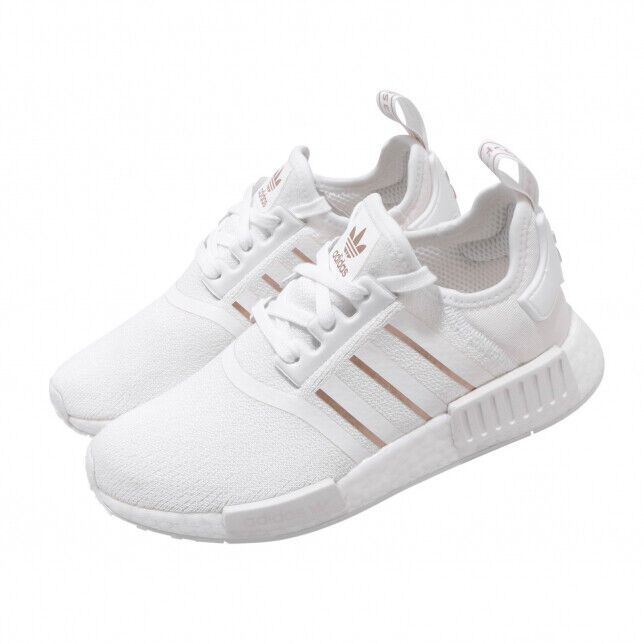 ITEM: Adidas NMD R1 Boost White Rose Gold Copper Metallic FW6434 Women's US Shoes  100% AUTHENTIC GUARANTEED! NO FAKES! NO VARIANTS! CONDITION: Brand new  INCLUDED:  Original Box Nmd Adidas Women, Nude Sneakers, Adidas White Shoes, Adidas Originals Nmd R1, White Tennis Shoes, Adidas Nmd R1, Nmd R1, Casual Shoe, Adidas Nmd