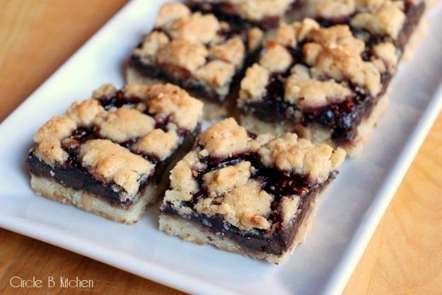 several squares of dessert on a white plate