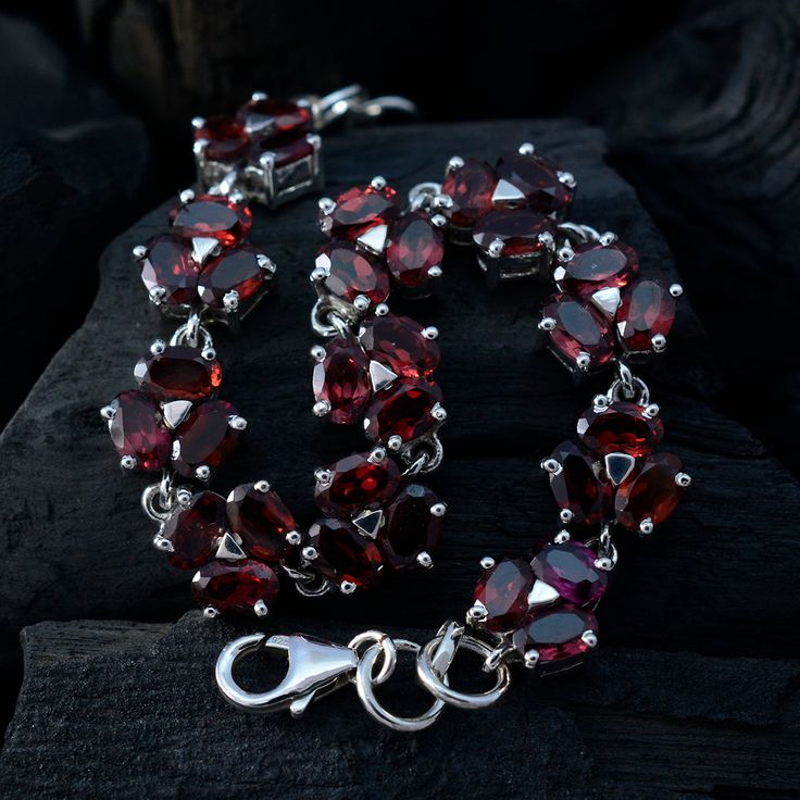 Riyo Nice Gemstone Oval Faceted Red Garnet Silver Bracelet jewellery in U.SGarnet Nice Gemstone exporter Bracelet- 925 Silver Red Garnet Bracelet - Garnet 925 Silver Bracelet, Garnet Bracelet, 925 Silver, Red, supplies jewellery, Gemstones Bracelets, mothers day gift, name jewelry, fine seller, Bracelet supplies jewellery, Garnet Nice Gemstone , Bracelet gift for mother The Garnet is known as the stone for a successful business. If your business is not as good as it should be, just put 3 or more Red Bracelet Jewelry As A Gift For Her, Red Ruby Bracelets As Gift, Red Ruby Bracelet As Gift, Red Ruby Bracelets For Gift, Red Gemstone Bracelets As Gift, Red Gemstone Bracelets For Gift, Elegant Red Bracelets As Gift For Her, Red Oval Gemstone Bracelet, Red Oval Gemstones For Gifts