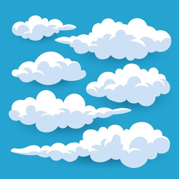 clouds in the sky on a blue background