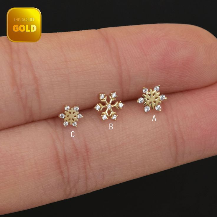 Metal: 14k solid gold, Available Gold color: Yellow gold  Guaranteed Authentic : 14K Gold Solid Gold, Not Gold Plated, Gold Filled. Stone:  CZ Thickness:0.82mm (20G) Stamp:14k ★Every ear is different, the length of backings that most suitable for your ear will depend on your ear thickness ★Titanium is a very safe metal, so we don't plate it, in order to avoid some people are allergic to the plating material. NOTE The item combined by 14k solid gold and implant grade titanium push in back,  packed in a beautiful Jewelry Box   SHIPPING ADDRESS All the orders will ship to the supplied address through your Etsy Order, Please leave your phone number,will give to carrier for safe deliver. We will not send and replacement parcels due to incomplete or inaccurate address.  PACKING ●Can be Gift pack Internally Threaded 14k Gold Jewelry, Gold Single Cartilage Earring As Gift, Gold Single Earring Cartilage Earrings As Gift, Gold Plated Piercings As Gift, Gold Sterling Silver Piercings As A Gift, Gold Cartilage Single Earring As A Gift, Gold Fine Jewelry Piercings For Wedding, Hypoallergenic Gold Piercings For Anniversary, Gold Wedding Piercings In Fine Jewelry Style