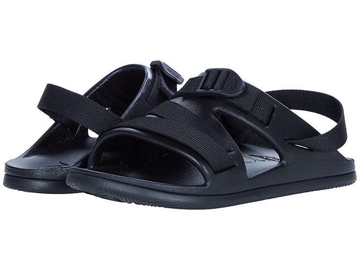 Chaco Chillos Sport - Women's Shoes : Black : Designed for the unwind, the ultra-light Chaco Chillos Sport sandals are perfect footwear for all manners of relaxation featuring a classic slip-on style sandal only this time there's an adjustable and fully functional back strap also including a well bedded footbed for all day wear. Textile and synthetic upper. Synthetic lining and insole. Textile and synthetic outsole. Imported. Measurements: Weight: 6.5 oz Product measurements were taken using siz Comfortable Waterproof Slide Sandals, Outdoor Slide Sandals With Rubber Sole, Outdoor Rubber Sole Slide Sandals, Adjustable Slip-on Slip-resistant Sandals, Adjustable Slip-resistant Slip-on Sandals, Adjustable Synthetic Sport Sandals With Rubber Sole, Non-slip Adjustable Fit Open Toe Sport Sandals, Outdoor Slip-resistant Slide Sport Sandals, Adjustable Non-slip Sport Slide Sandals