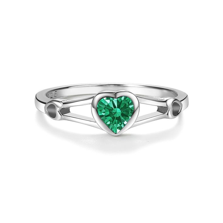 PRICES MAY VARY. HIGH QUALITY – Our rings are custom designed with .925 sterling silver and include rhodium plating to prevent tarnish. Our May simulated Emerald birthstone ring is created with top quality heart-shaped CZs that sparkle and shine making this a timeless keepsake piece she will treasure forever. KEEPSAKE GIFT – Timeless ring for girls of all ages from baby to teen. Girls love having their own ring representing their birth month. Perfect birthday gift for little girls, best friend, Silver Heart Ring For May Birthstone Gift, Silver Heart-shaped Birthstone Ring Gift, Heart Cut Birthstone Rings For Birthday, Heart Cut Birthstone Rings For Birthdays, Silver Heart Birthstone Ring For Mother's Day, Heart Shaped Silver Birthstone Ring For Mother's Day, Silver Heart-shaped Birthstone Ring For Mother's Day, Sterling Silver Heart Rings For May Birthstone, Green Birthstone Heart Ring For Promise