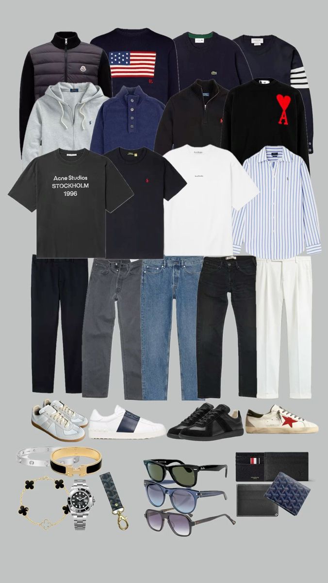 Men Basics Wardrobe, Men’s Essentials Outfit, Men’s Stockholm Outfits, Men Casual Fall Outfits, Golden Goose Fits, Finance Bro Aesthetic Outfit Men, Mens Outfits With Loafers, Men Scandinavian Style, Scandinavian Men Aesthetic