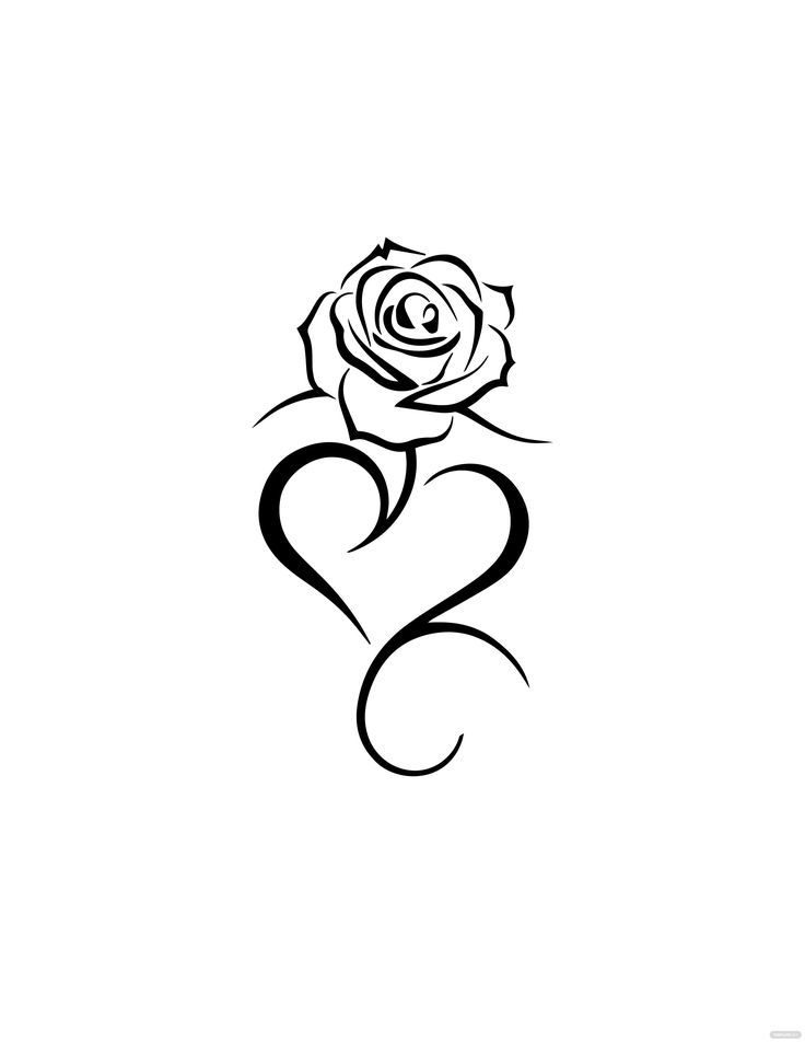 a black and white rose with the number two in it's center on a white background