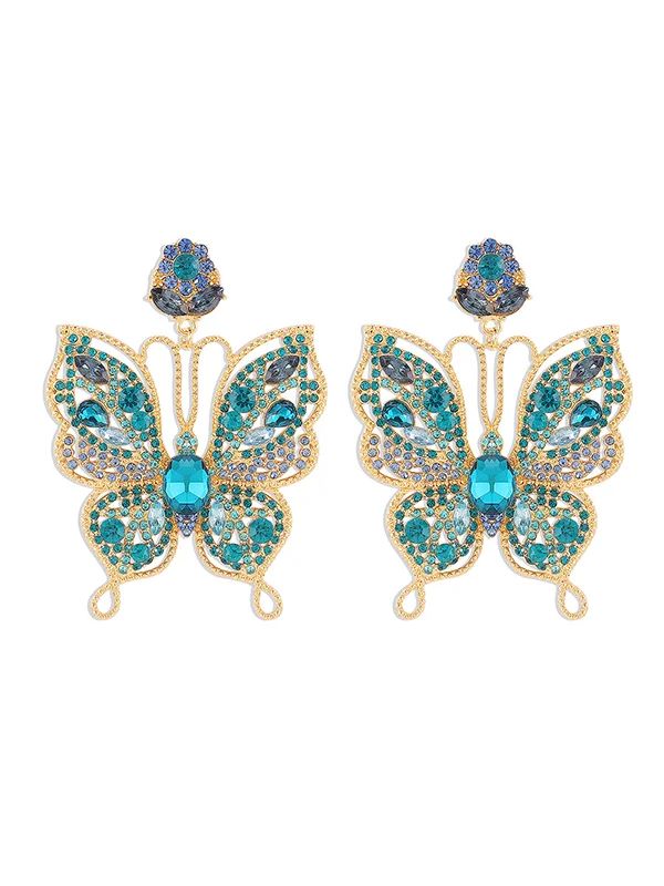 Butterfly-Shaped Rhinestone Drop Earrings: Elegant Accessories for Any Occasion Butterfly Shape, Elegant Accessories, Sparkle, Drop Earrings, Stone