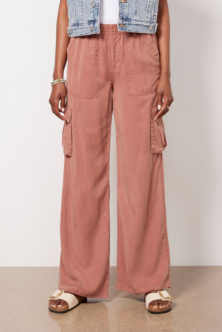 Elevate your casual-chic collection with these wide-leg pants by Sanctuary. Topped with cargo side pockets, these pull-on pants feature a full-length inseam, side and back pockets, and a relaxed fit. | SANCTUARY Women's Relaxed Reissue Pants, Size Small, Red Brand Style Guide, Fashion 101, Fall Shopping, Tee Dress, Pull On Pants, Work Fashion, Fall Trends, Trending Shoes, Leg Pants