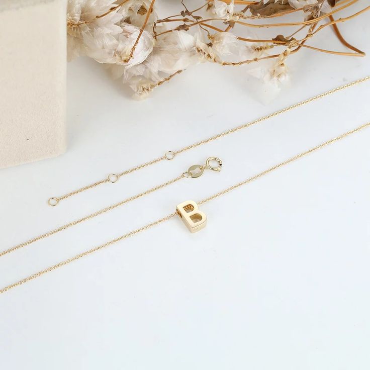 Make Your Mark With Our Custom Letter B Necklace - A Stunning And Personalized Accessory That'S As Meaningful As It Is Beautiful. Letter B Necklace, B Necklace, Gold Initial Necklace, Vintage Trends, Initial Necklace Gold, Gold Initial, Custom Letters, Letter B, Affordable Jewelry