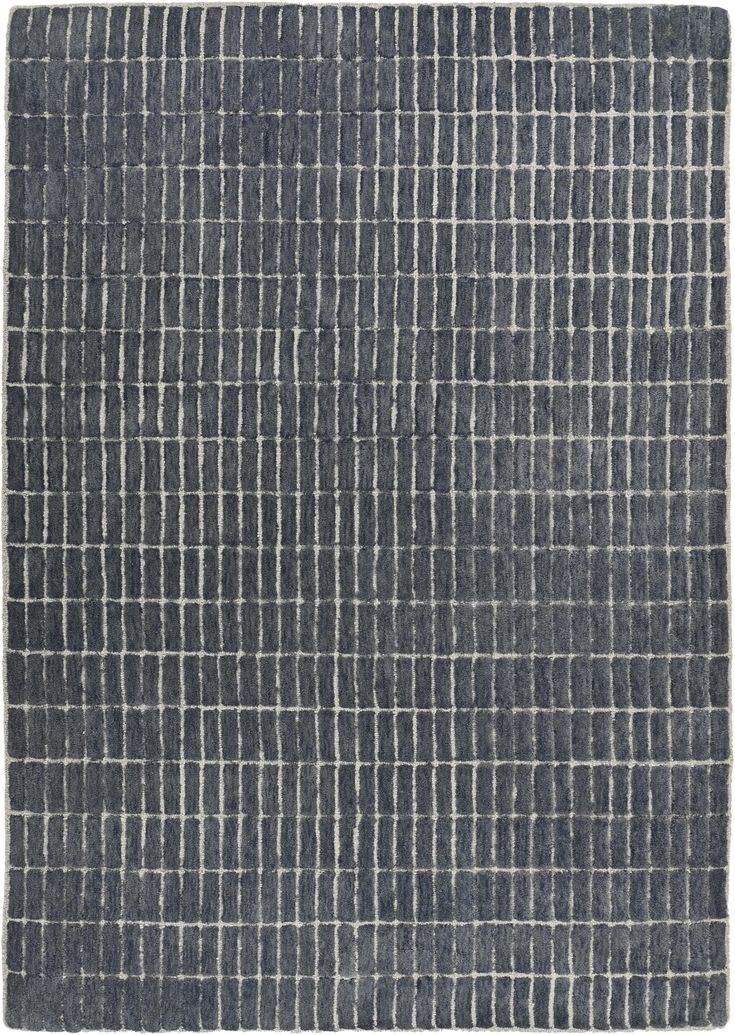 a gray rug with white lines on it