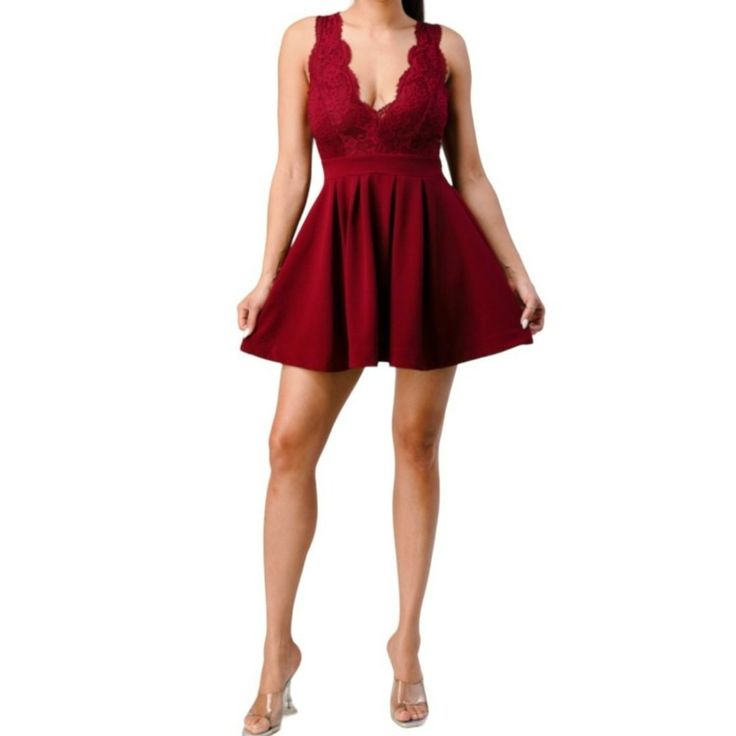 Features: By: Privy Style:Pd634 Neckline: V-Neck Fabric: Polyester/ Spandex Closure: Zipper Pd634 Year Round Size: Womens L Condition: New With Tags Red V-neck Dress For Spring Date Night, Red V-neck Dress For Date Night, Red Fitted V-neck Mini Dress, Burgundy V-neck Dress For Date Night, Red V-neck Midi Dress For Party, Chic Red V-neck Mini Dress, Red V-neck Dress For Party, Red V-neck Party Dress, Elegant Red V-neck Mini Dress